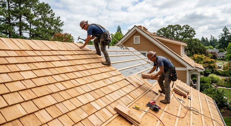 Cedar Shake Roof Construction in Mountain Top, PA