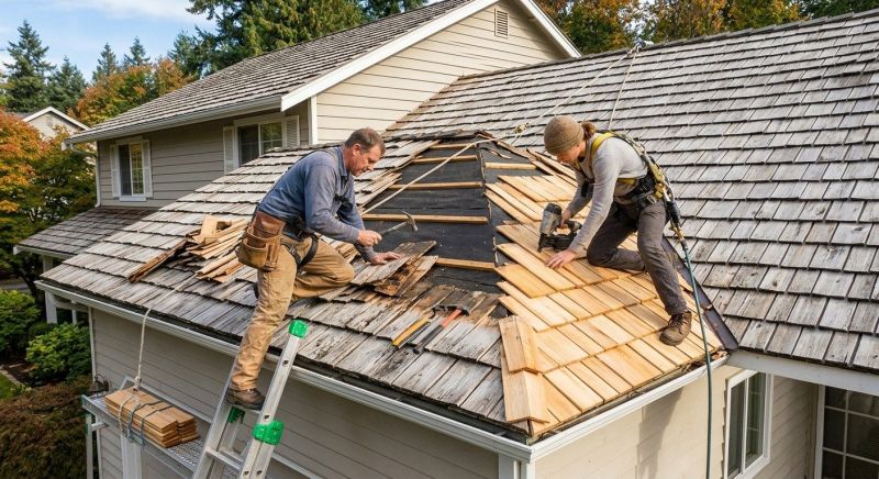 Cedar Shake Roof Repair in Harveys Lake, PA